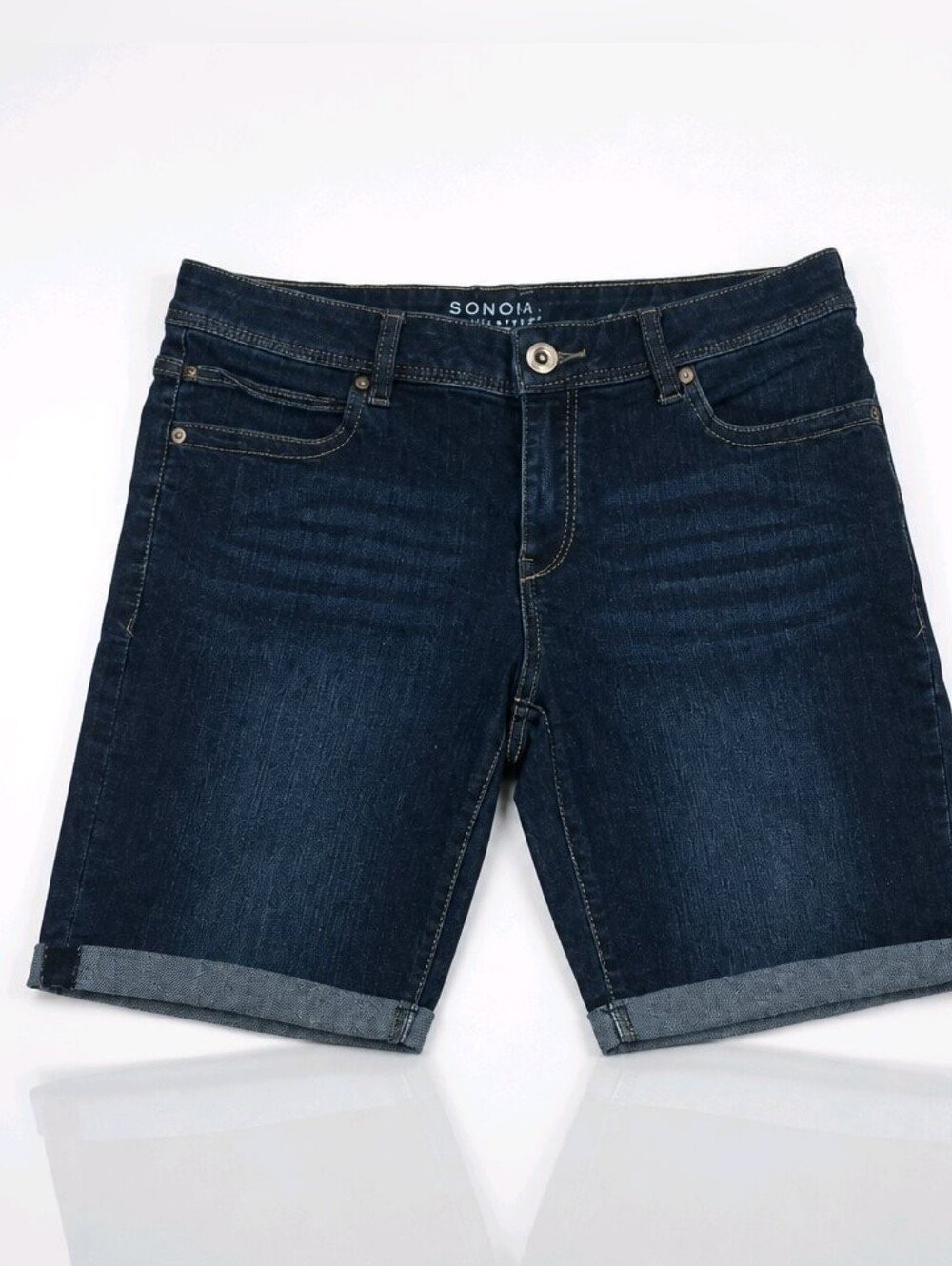 SONOMA Size 8 Womens Mediun Dark Indigo Denim Bermuda Shorts